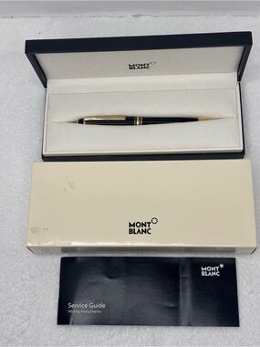 Montblanc Black and Gold Ballpoint Pen in Presentation Box